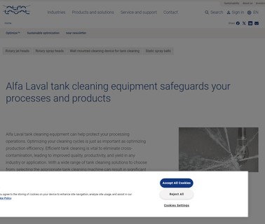Tank Cleaning Equipment Gamajet, Part of the Alfa